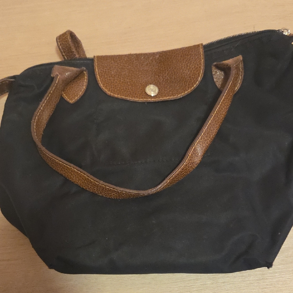 Longchamp Black and Brown Tote Bag